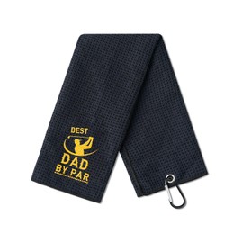 CybGene Dad Golf Towel, Dad Golf Gifts, Golf Accessory for Father on Birthday, Retirement, Father's Day, Christmas, Microfiber Golf Towel, Black