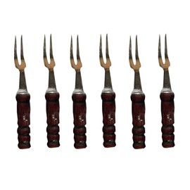 Metaltex 252610 Multipurpose Forks Set of 6, Brown/Silver