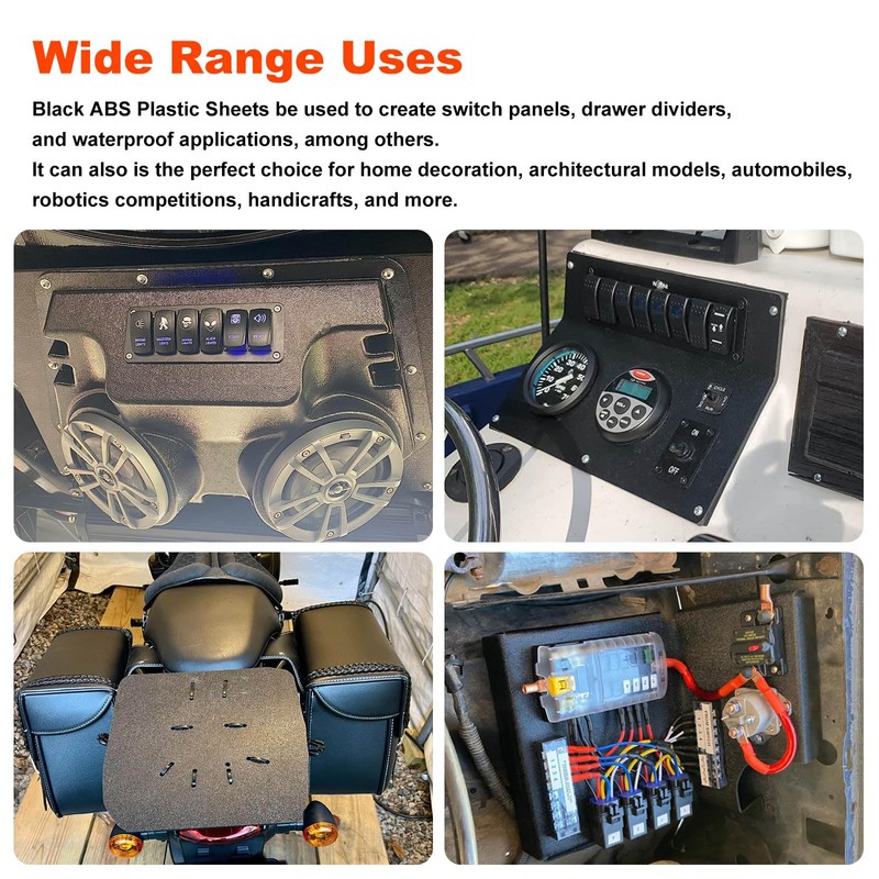 ABS Plastic Sheet 1/16 Inch Thick Black Plastic Sheet 16"x