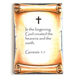 Genesis 1:1 Bible Verse Fridge Magnet (2 x 3 inches)