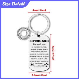 Dabihu Lifeguard Keychain Life Preserver Appreciation Gift Jewelry Thank You Gifts for Lifesaver Lifeguard Swimming Teacher Coworker Friends Retirement Christmas Birthday Gift Appreciation Keyring