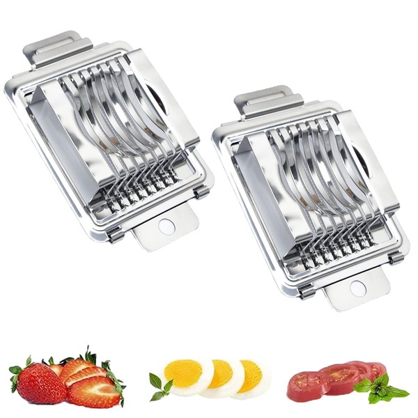 Geananao Set of 2 Egg Slicers, Stainless Steel Wires, Egg Harp for Perfect Slices