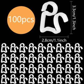 Pack of 100 Christmas Light Clips, Gutter Hooks, Plastic Fairy Lights Hooks, Fairy Lights Holder, Christmas Mini Hooks for Christmas, Outdoor, Decorative Lights, Gutter Hooks