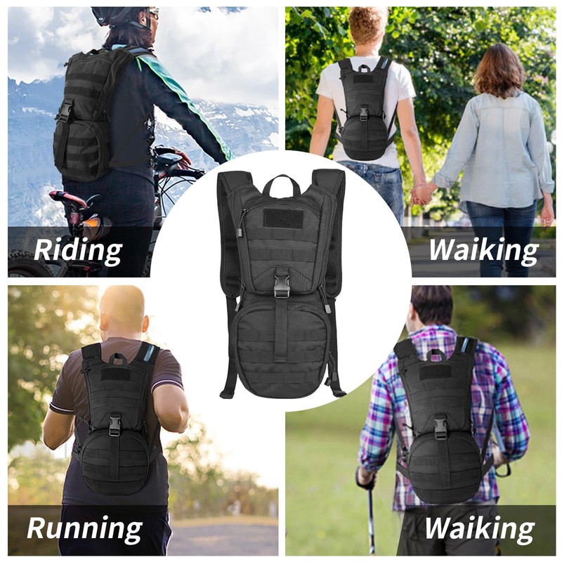 SMONT Tactical Molle Water Backpack Hydration Backpack Running Backpack Lightweight