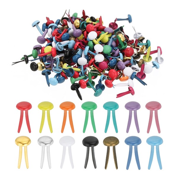 PATIKIL 1000 PCS Paper Brass Fasteners Split Pins Pastel Mini