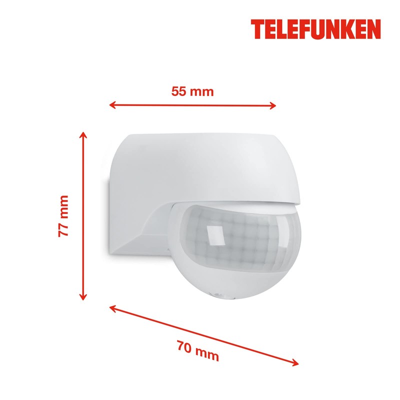 TELEFUNKEN - Motion Sensor, Motion Sensor 180°, Range Max. 12