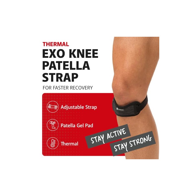 Thermoskin EXO Adjustable Knee Support, Black, One Size