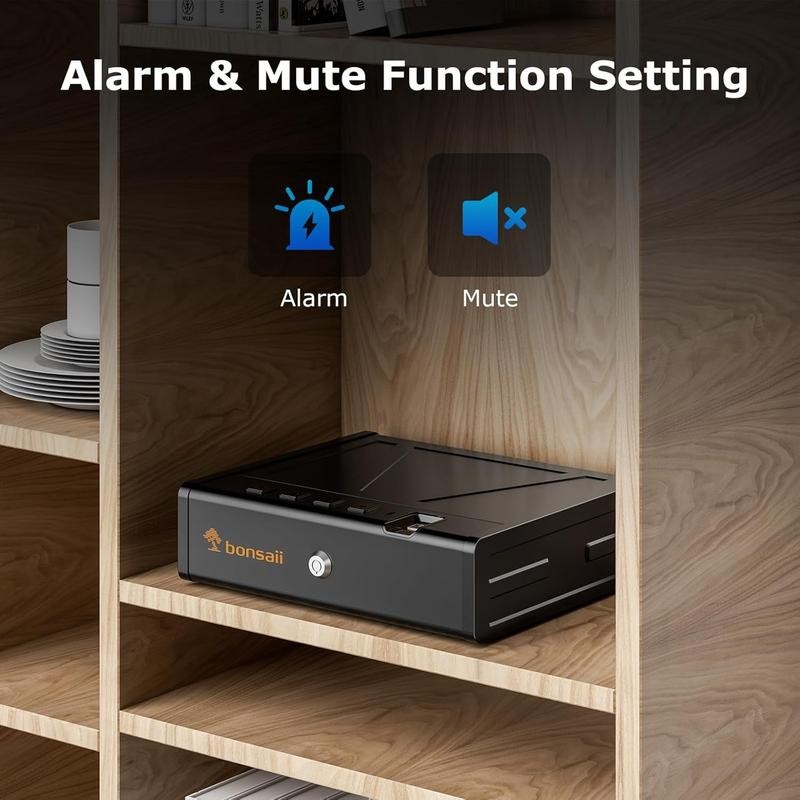 Bonsai Biometric Safe, 3-Way Quick Access Fingerprint Safe with Type-C