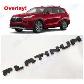 Toyota OEM 1pc Gloss Black Rear PLATINUM OVERLAY Letter Emblem Fit 2020+Toyota Highlander