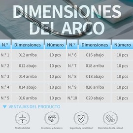 100 piezas Arcos niti,Archwire Niti Dental,arcos Para Ortodoncia. | Ortodontic Wires,Archwire Dental De Aleación Níquel Titanio Para Tratamiento De Or