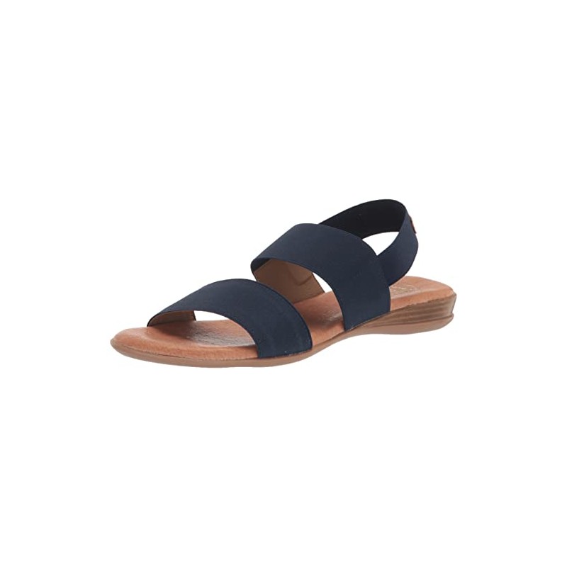 André Assous Sandalias planas para mujer, Azul/Patchwork, 5 US