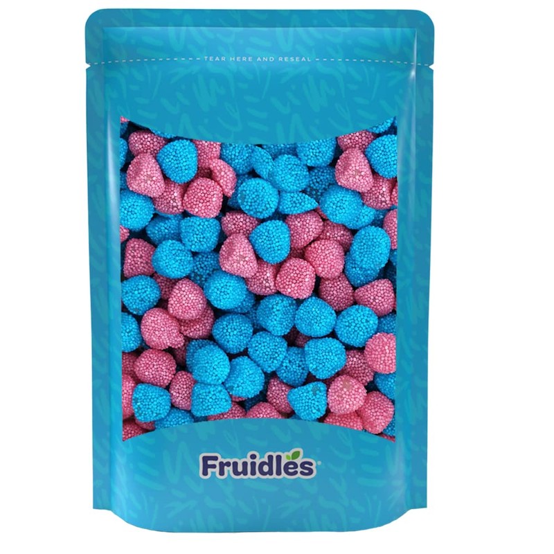 Fruidles Berry Gummy Candy, Nonpareils Coated (Blue & Pink Berry,