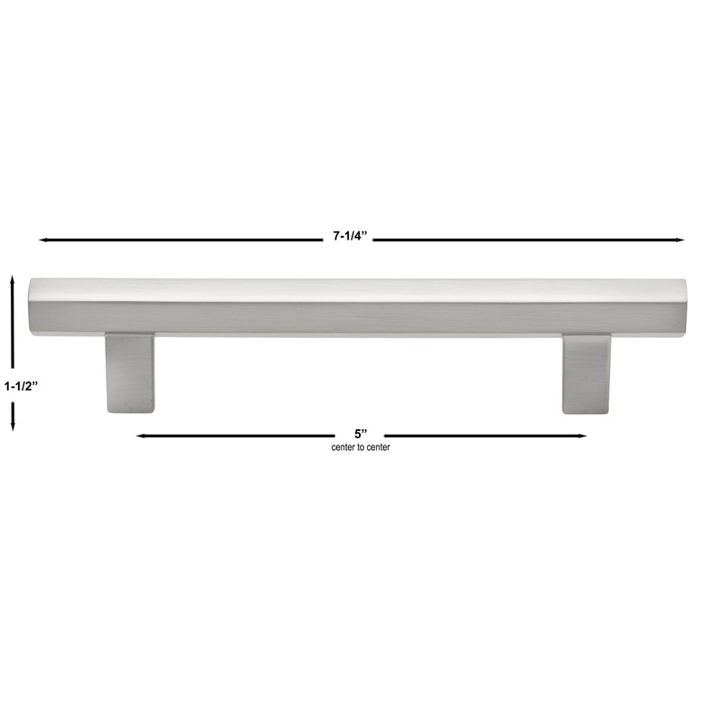 GlideRite 5-Inch Screw Spacing Solid Hexagon Bar Pull Cabinet Hardware