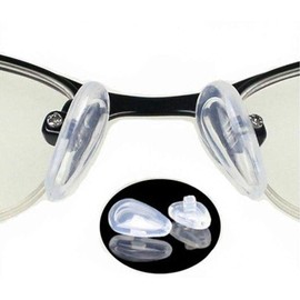 5 Pairs Soft Silicone Air Bag Eyeglass Nose Pads, 14mm Screw-in, Teardrop Shape
