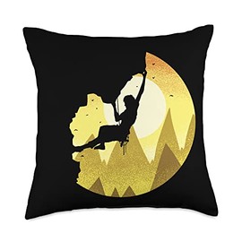 Mountain Climbing Vintage Camping Hiking Outdoor Activity Throw Pillow