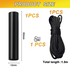 TXErfolg Bathroom Light Pull Cord 6*1.2cm Light Pull Handle with 150cm Light Pull Cord Extension Black Light Switch Pull Cord String Handle Connector for Bathroom Toilet Light Ceiling Light Fan Switch