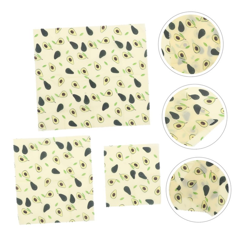 KOMBIUDA 3pcs Reusable Beeswax Food Wraps Packing Cloths for Sustainable