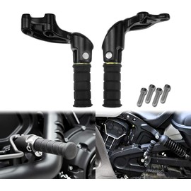 HCmotorku Motorcycle Rear Passenger Foot Pegs Footrest Mount Bracket Fit for Indian Scout 2015-2025 Scout Sixty 2016-2025 Bobber 2018-2025 (Matte Black)
