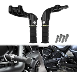 HCmotorku Motorcycle Rear Passenger Foot Pegs Footrest Mount Bracket Fit for Indian Scout 2015-2025 Scout Sixty 2016-2025 Bobber 2018-2025 (Matte Black)
