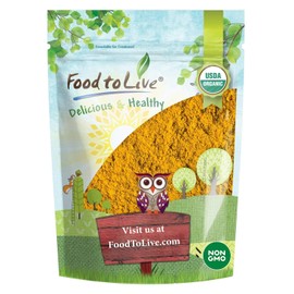 Organic Turmeric Powder, 1 Pound – Non-GMO, Finely Ground Turmeric Root, Pure, Kosher, Vegan, Bulk. Fragrant Spice. Great for Asian, Middle East Dishes, Spice Blends, Beverages.