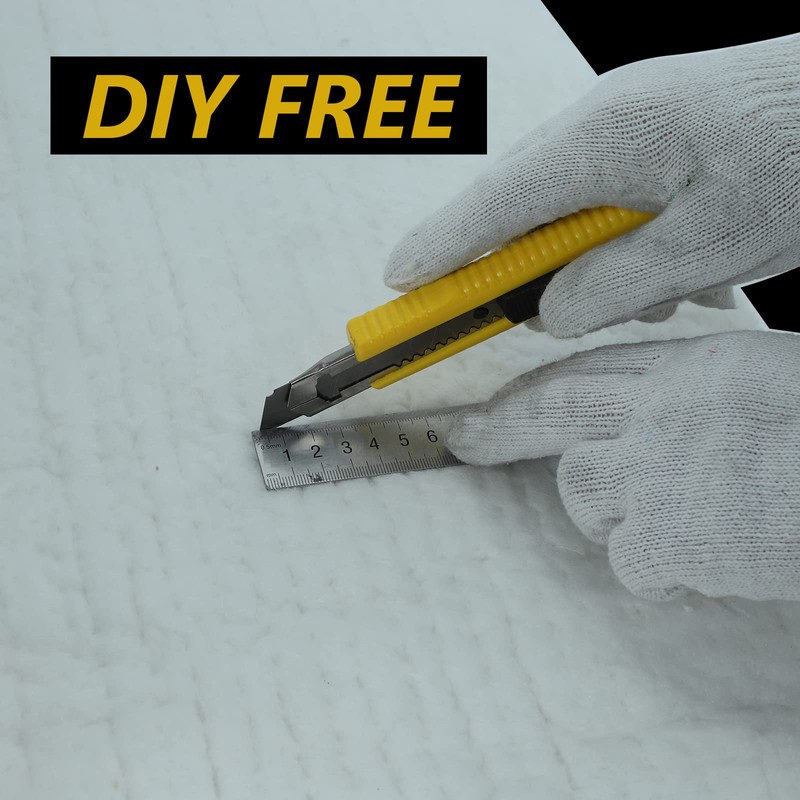 BACLAUGH 1"x24"x48",2400F Ceramic Fiber Fireproof Insulation Blanket, Applicable to Furnace,