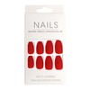 Press-On Nails Matte Bright Red Rounded Square 24pcs
