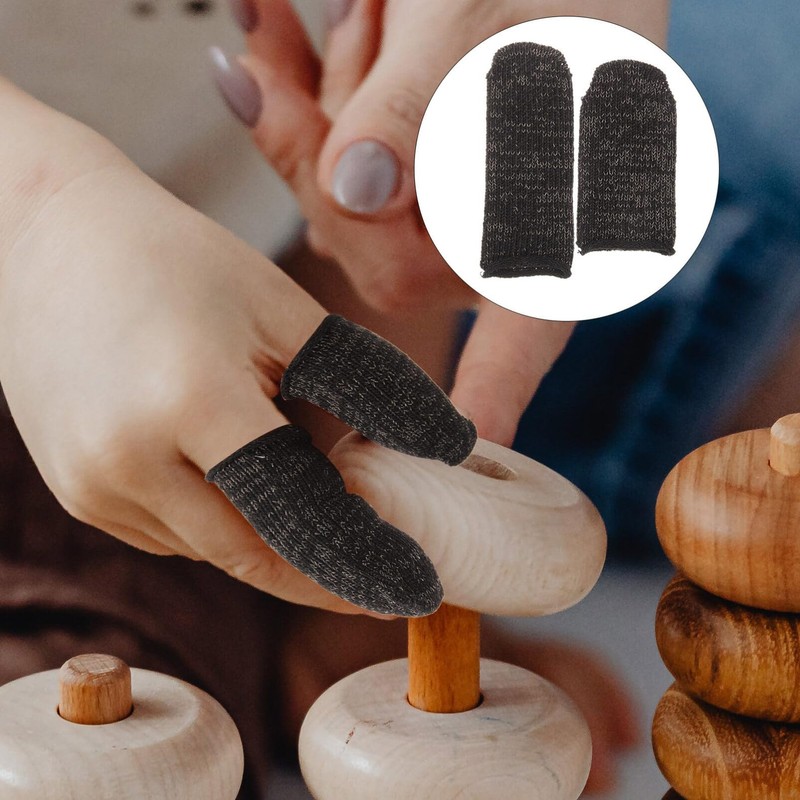 Baluue 6pcs Cut Resistant Finger Cots Reusable Finger Protectors for
