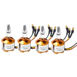 Hobbymall A2212 1000KV Brushless Motors 13T High Power Brushless Outrunner Motor for RC DIY Aircraft Multi-Copter Quadcopter Drone(4PCS)