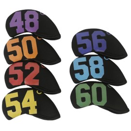 Sand Wedge Cover Colorful Urethane Scratch Resistant Elastic 48# 50# 52# 54# 56# 58# 60# (Black)