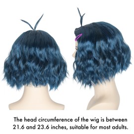 Yan Dream Short Wavy Blue Wig with Pin Adult Women Anime Cosplay Wig