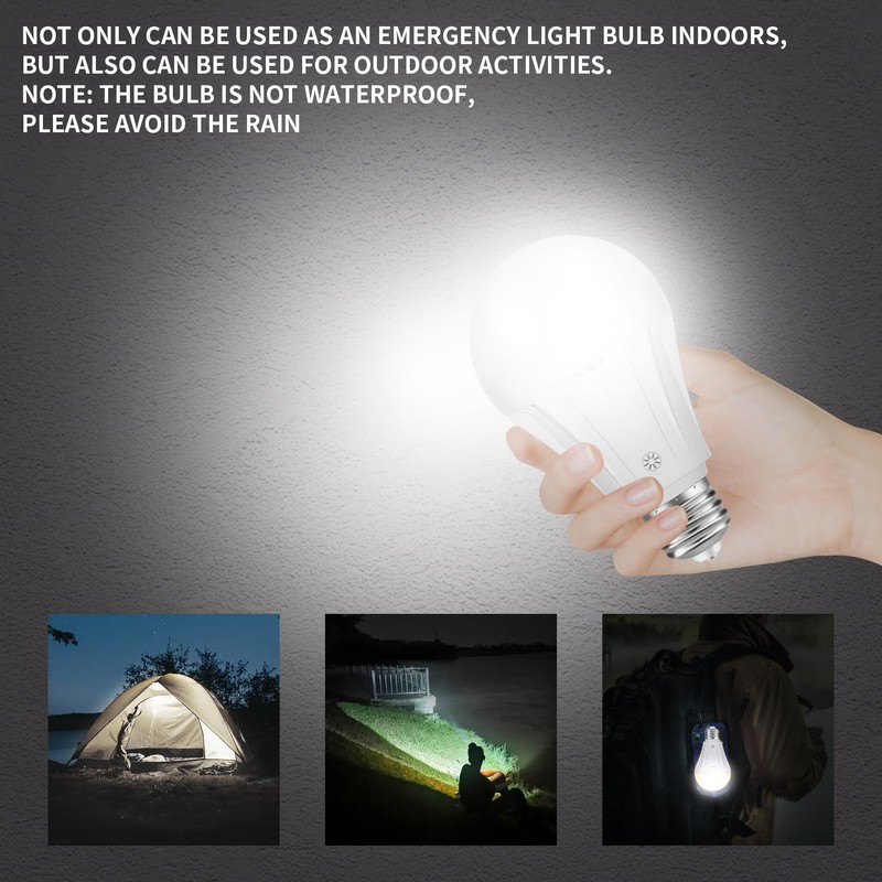 MXhme Rechargeable Light Bulbs with Remote Control Daylight（6000K 2200mAh Dimmable