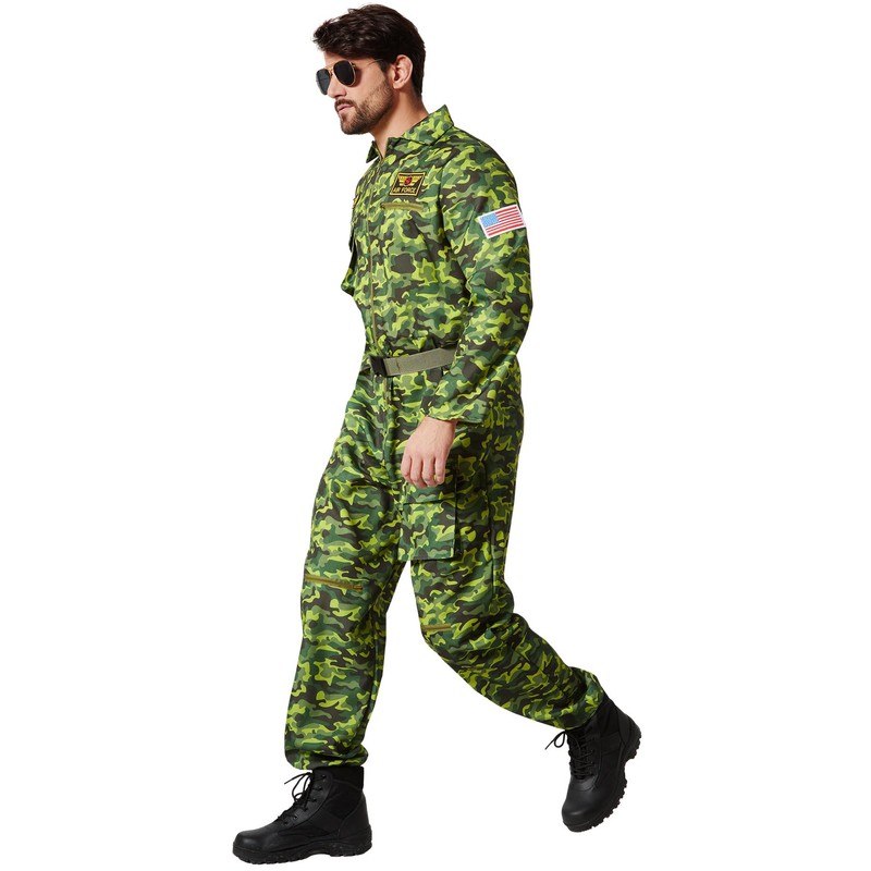 dressforfun Men's Costume Air Force Pilot Camouflage – L