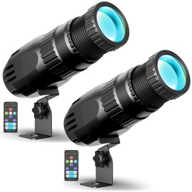 10W RGBW 4 in 1 Mini Pinspot Lights Wireless Control Spotlight Super Bright Beam Pin Spot Light Disco Ball Lights Jump Gradual Breathe Modes for Disco Party Club Wedding Theater(Black, 2)