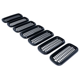 2015-2017 Renegade 7pcs ABS Front Grille Inserts with Mesh (Black)