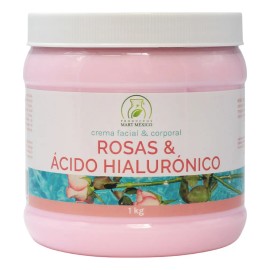 Crema Facial Rosas con Ácido Hialurónico Antienvejecimiento Productos Mart Mexico 1Kg Aplicación de Día para Todo Tipo de Piel