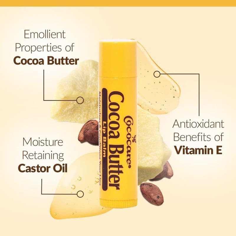 Cocoa Butter Lip Balm, .15 oz, 6 Pack