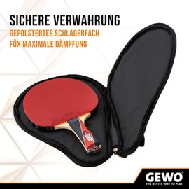 GEWO Master Round Case - Robust Table Tennis Bat Cover for One Bat - Table Tennis Bag with Padded Racket Compartment without Ball Compartment - Single Table Tennis Bat Bag