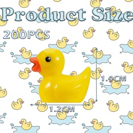 200 PCS Mini Resin Ducks Figures Mini Resin Ducks Realistic Shape Tiny Ducks Cute Tiny Ducks Landscape Decorations Rubber Ducks Tiny Ducks 200 Pack for DIY Crafts Garden Mini Garde Tiny Ducks