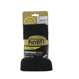 Calcetines Preven-t Caballero Algodón Control Varices, Compresión firme (Grande, Negro)