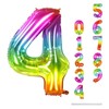 40 Inch Rainbow Gradient Number Balloons 0-9, Self Inflating Foil