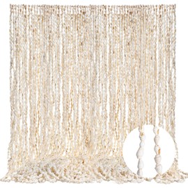 Misdary 30 Pcs Hawaiian Shell Leis Bulk Sea Shell Leis Luau Tahitian Shell Necklace Natural Long Cowrie Shell Necklace Summer Beach Party Apparel Jewelry Accessories(51.18 Inch,Elegant Style)