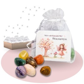 SoSi 10 fairy stones, 2-3 cm, tooth fairy, party gift stone, giveaway, lucky charm, children's birthday, guest gift, nursery, christening, communion, school enrolment
