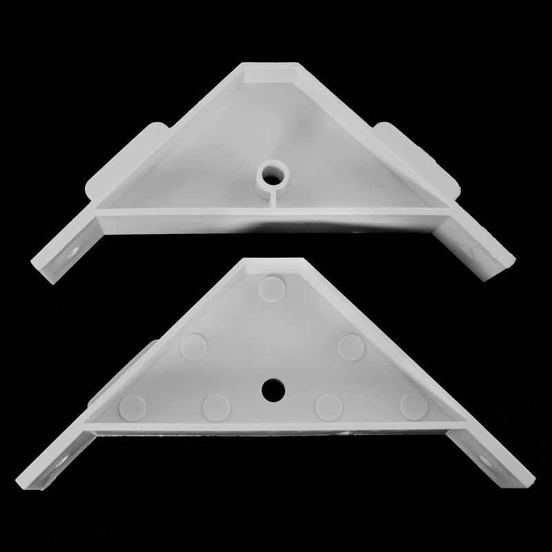 AXLIZER 12PCS 90 Degree Cabinet Triangle Bracket Plastic White Corner