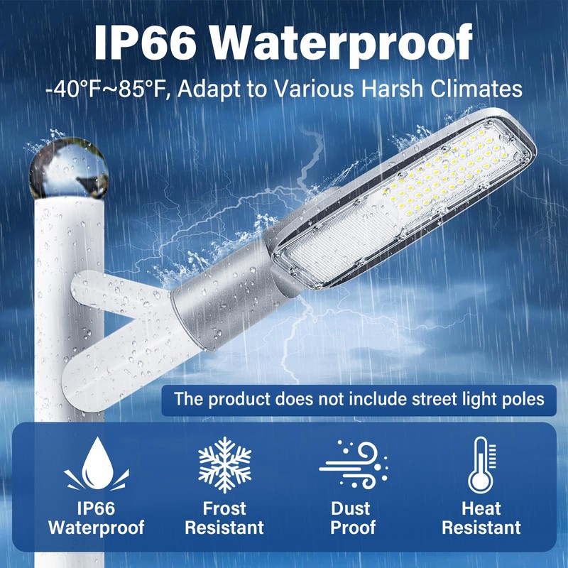 PICAA 30W LED Außenstrahler, Kommerzielle LED-Straßenleuchte 3000 Lumen, Wasserdichter Sicherheitsfluter