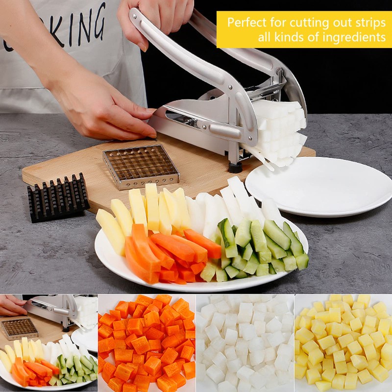 Chip Cutter with 2 Cutting Inserts, Potato Cutter, Vegetable Cutter,