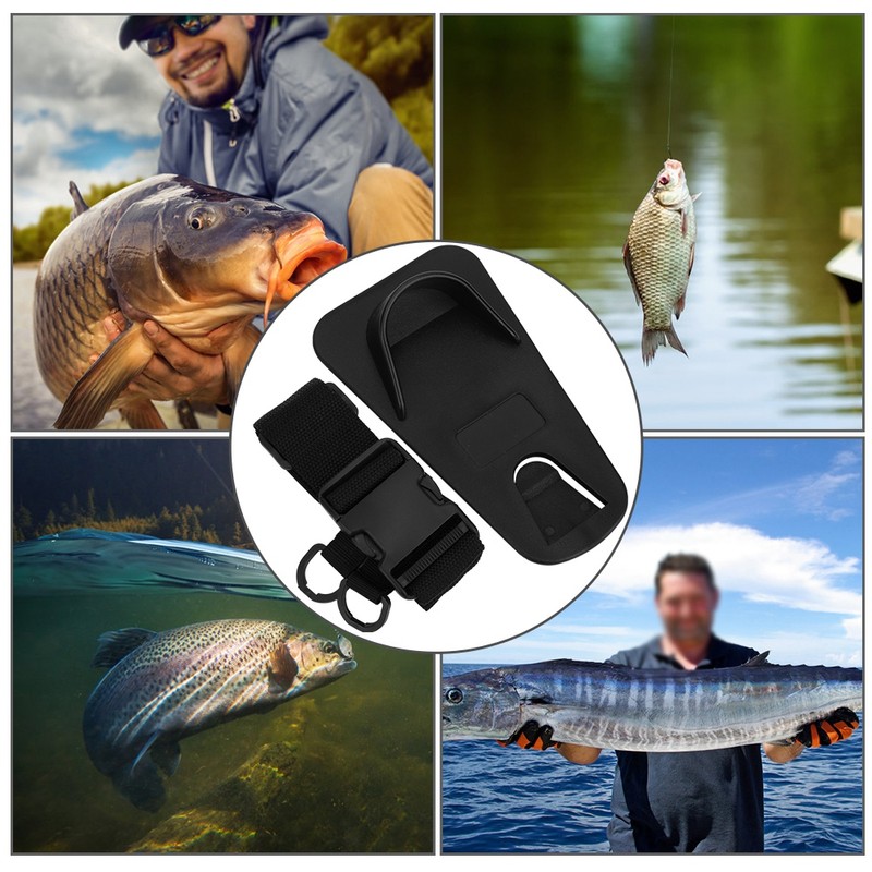 Black Professional Lightweight Adjustable Fishing Rod Holder Waist Belt Strap