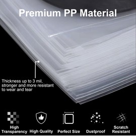 GPXIIZ Vinyl Record Sleeves 12 Inch Outer Sleeves, Pack of 25 LP Protective Covers, Transparent Vinyl Sleeves, 12.75 x 12.75 Inch Record Sleeves, for Single and Double LPs