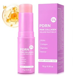 PDRN Pink Collagen Volume Multi Balm Stick, Volufiline Stick & NAD+ Skin Booster, Collagen Plumping Multi Balm for Face, Neck, Lips & Under Eyes (1 Pa