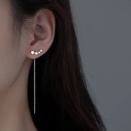 Star Thread Earrings for Women Long Chain Tassel Earrings Star Dangle Drop Earrings for Teen Girls Party Jewelry Gifts