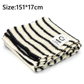 CHEERYMAGIC Winter Kids Scarf Solid Baby Boys Girls Scarves Wrap Cross Collar Children Neck Warmer Striped Scarf for Toddler A6-TWMXWJ (Beige)